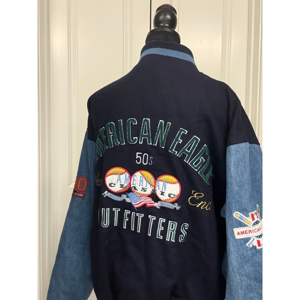 Vintage American Eagle Outfitters Varsity Jacket Embroidered streetwear Large - Picture 5 of 9